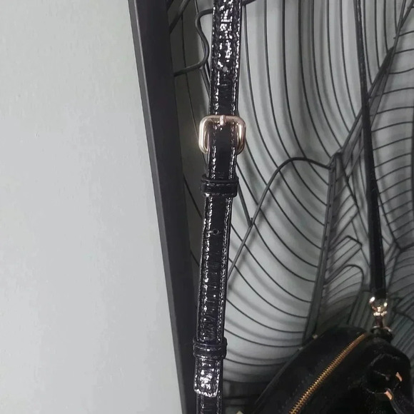 KATE SPADE ♠️ |  Satchel Bowling Bag Ajustable Strap Black Patent Leather - Picture 13 of 16